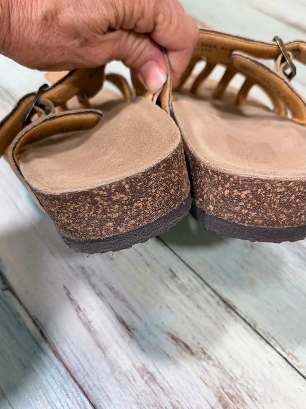 Wellrox Sedona Tan Leather Toe-Loop Orthotic Sandals Yoga Toe Separator Wellness